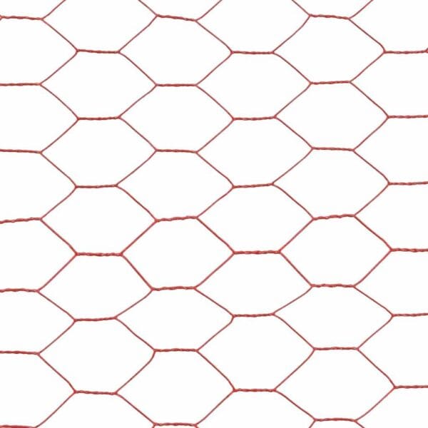 Grillage à poule 25 m x 1 m – Acier avec revêtement PVC rouge – Image 4