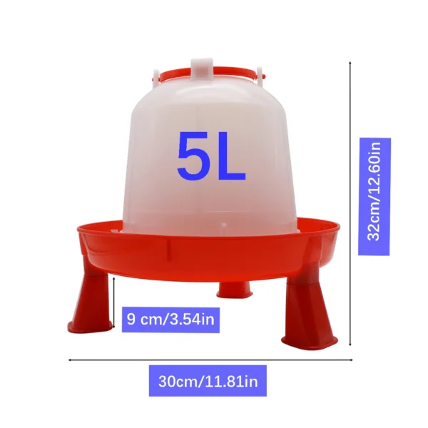 Abreuvoir automatique 5 L pour poules – Bidon surélevé avec pieds – Image 3