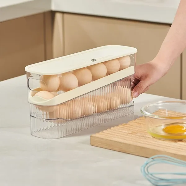 🥚 Boîte de rangement à œufs pour réfrigérateur – Distributeur automatique avec date réglable – Image 11