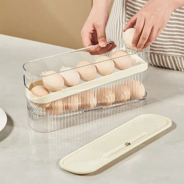 🥚 Boîte de rangement à œufs pour réfrigérateur – Distributeur automatique avec date réglable – Image 5