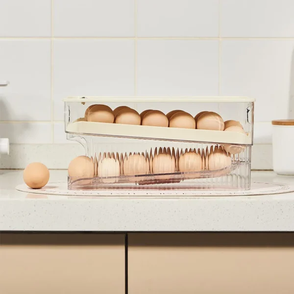 🥚 Boîte de rangement à œufs pour réfrigérateur – Distributeur automatique avec date réglable – Image 4