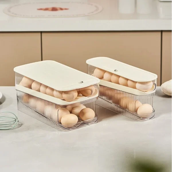 🥚 Boîte de rangement à œufs pour réfrigérateur – Distributeur automatique avec date réglable – Image 10