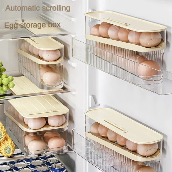 🥚 Boîte de rangement à œufs pour réfrigérateur – Distributeur automatique avec date réglable – Image 2